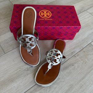 Tory Burch Miller Silver Patent Leather Size 8